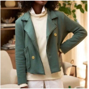 New Frank & Eileen Rosemary Green Mini Belfast Sweatshirt Peacoat M